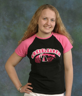 Black & Hot Pink �Cheerleader�  T-Shirt (AV1382CL)